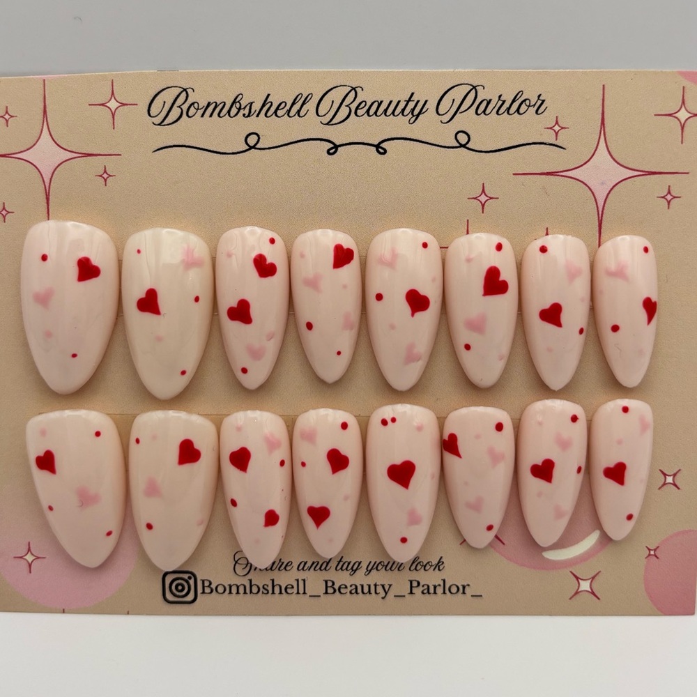 Valentines Handcrafted Custom Nails